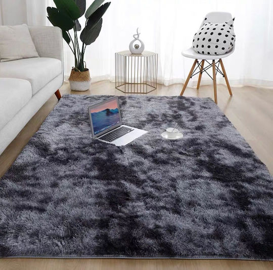 Homeone 160x230см Неплъзгащ се Shaggy Furry Тъмно Сив