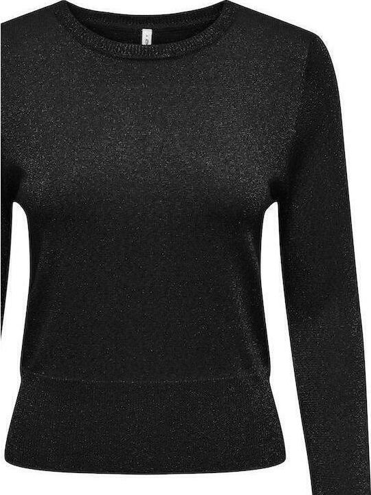 Damen Langarm Kurz Pullover Schwarz