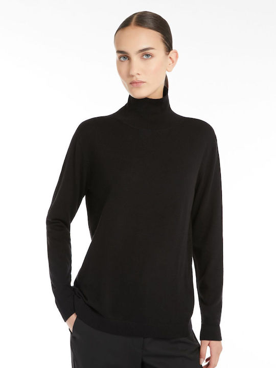Bluze Damă Tricotat cu Dantelă Negru