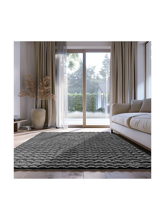 Beauty Home 9650 Anti-slip Rug Rectangular Shaggy Charcoal