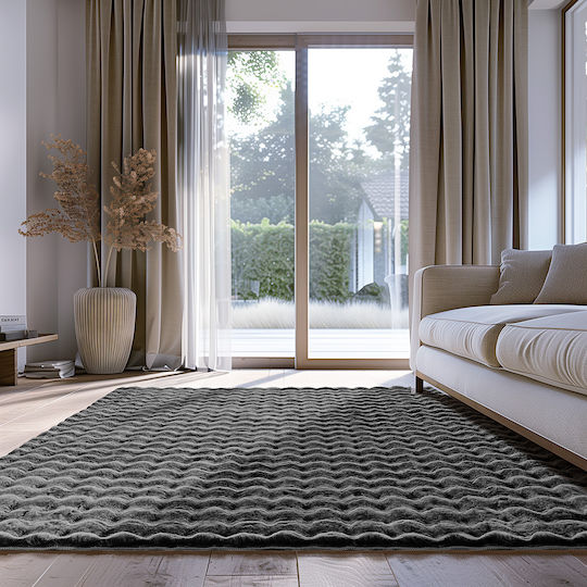 Beauty Home Non-slip Shaggy Living Room Rug 67x140cm Charcoal Beauty Home Non-slip Shaggy Living Room Rug 67x140cm Charcoal