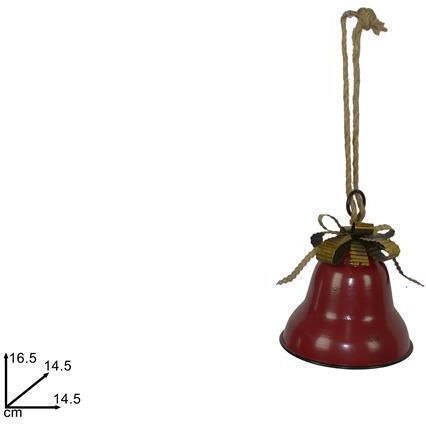 Due esse Christmas Metal Figure Bell Red Bell Red Height 16.5cm