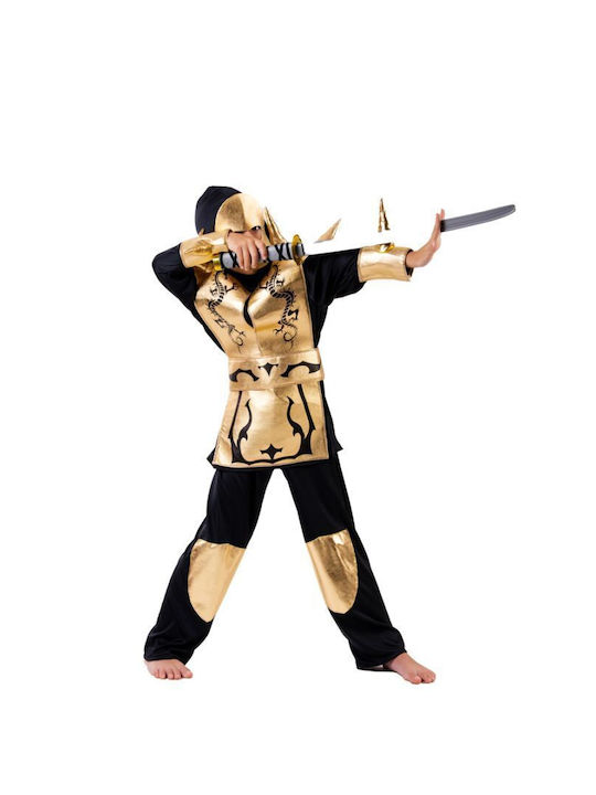 Kids Carnival Costume Golden Dragon Ninja