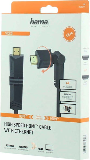 HAMA Cabluri HDMI Rotativ HDMI De Sex Masculin - HDMI De Sex Masculin 1.5m