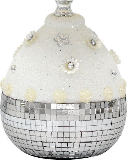 Keskor Ceramic Table Lamp for Socket E14 with White Shade and Base