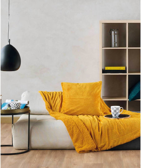 Kentia Spencer Κουβέρτα Γούνινη Καναπέ 130x180εκ. Ochre