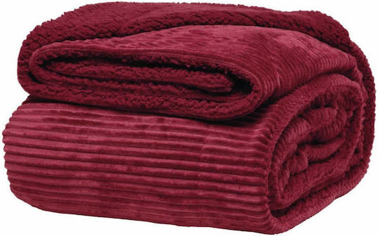 Kentia Spencer Pelzige Decke Übergröße 240x220cm Wein
