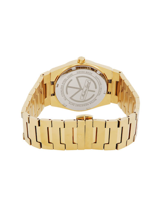 Mathey Tissot Dial Watch with Gold Metal Bracelet