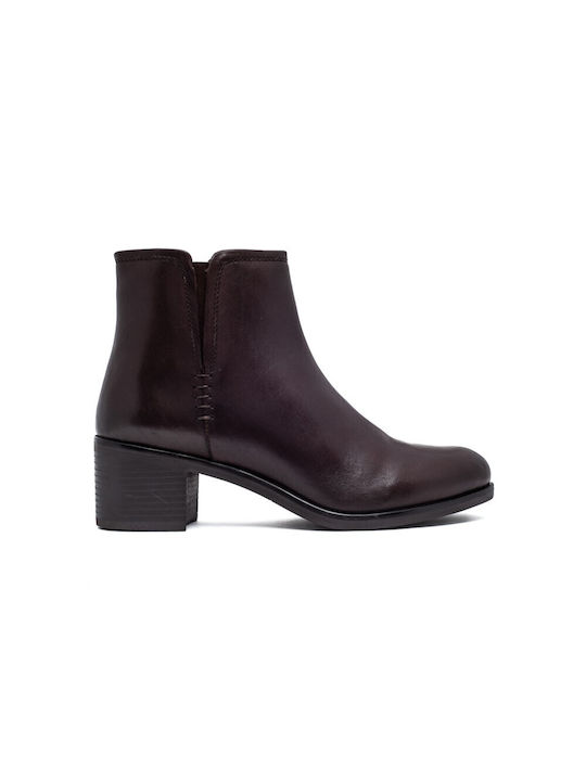 Leder Damen Knöchelstiefel Braun