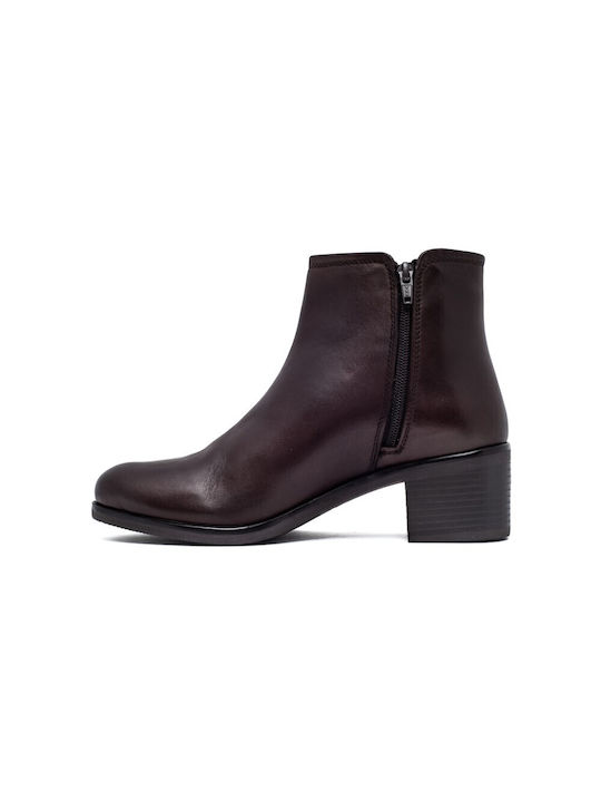 Leder Damen Knöchelstiefel Braun
