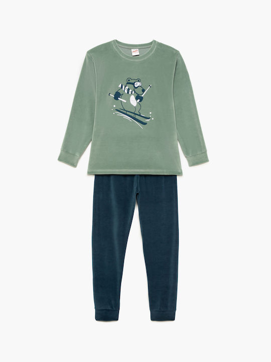 Minerva Kids Pyjamas Winter Velvet Green Haze