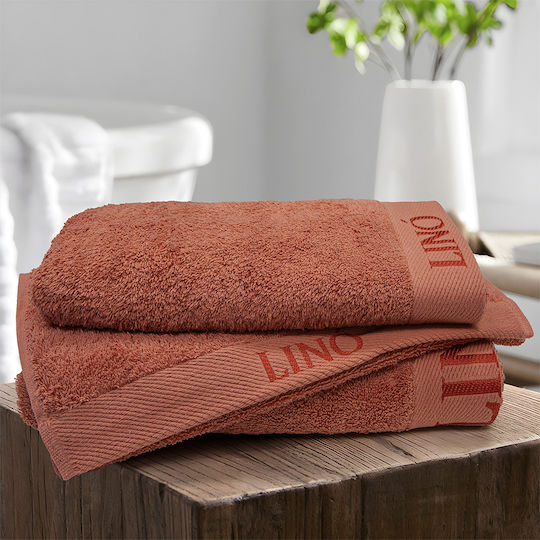 Lino Home Prosop de corp Brandy 80x150cm. Teracotă Greutate 650gr/m²