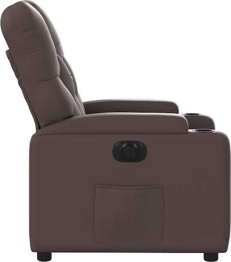 Relaxsessel mit Fußhocker aus Kunstleder Coffee 74x86.5x93.5cm