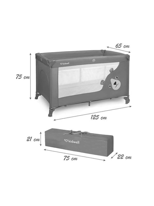 Kidwell Blissy Кошара за игра 2 Нива с Матрак Сив 125x65см