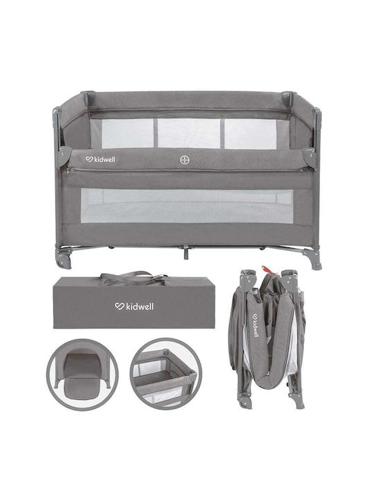 Kidwell Blissy Παρκοκρέβατο 2 Επιπέδων με Στρώμα Γκρι 125x65cm
