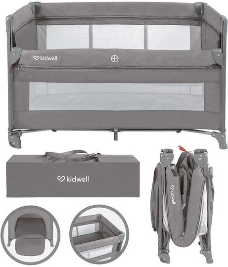 Kidwell Blissy Кошара за игра 2 Нива с Матрак Сив 125x65см