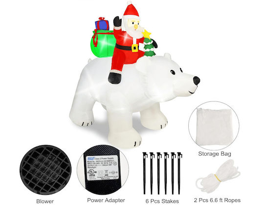 Inflatable Illuminated Santa Claus Electric Beige 180x130x80cm
