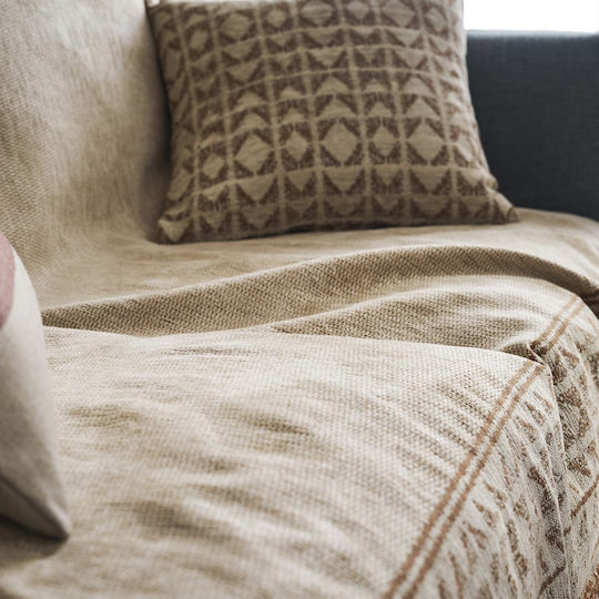 Gofis Home Indira Armchair Throw Chenille 180x180cm Grain Beige 258/04