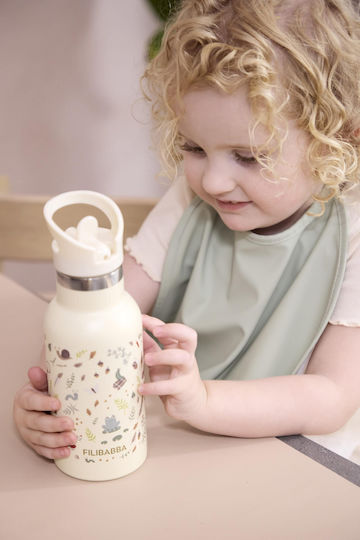 Filibabba Stainless Steel Kids Water Bottle Thermos with Straw Multicolour 350ml