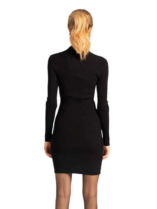 Mind Matter Dress Knitted Black