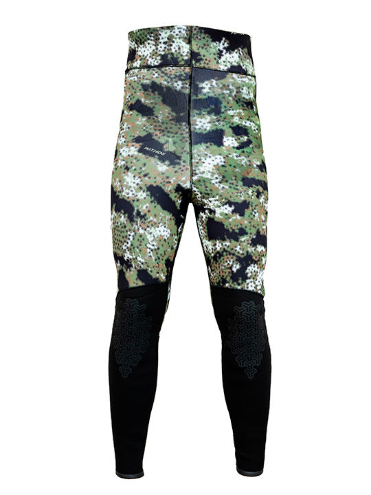 Pathos Medi Divisible Wetsuit Shaved with Chest Pad for Speargun Green Camouflage 5mm
