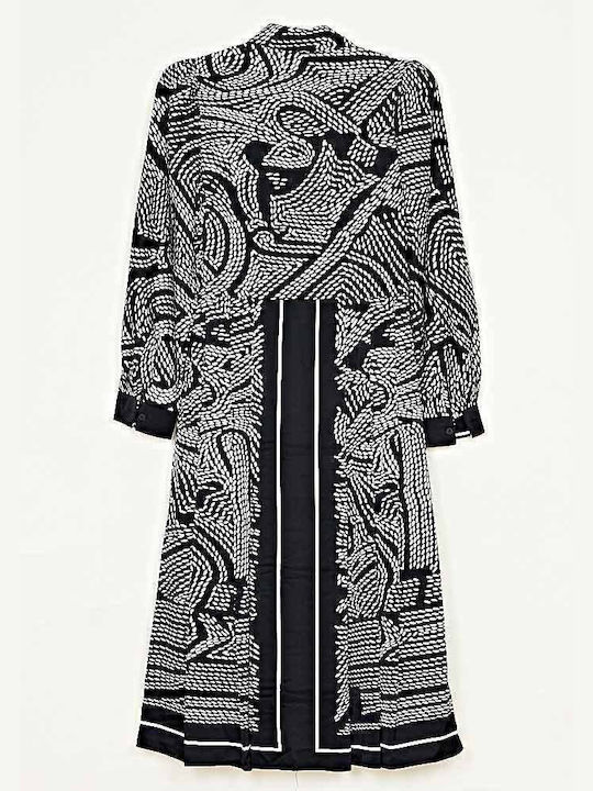 Midi Kleid Black-White