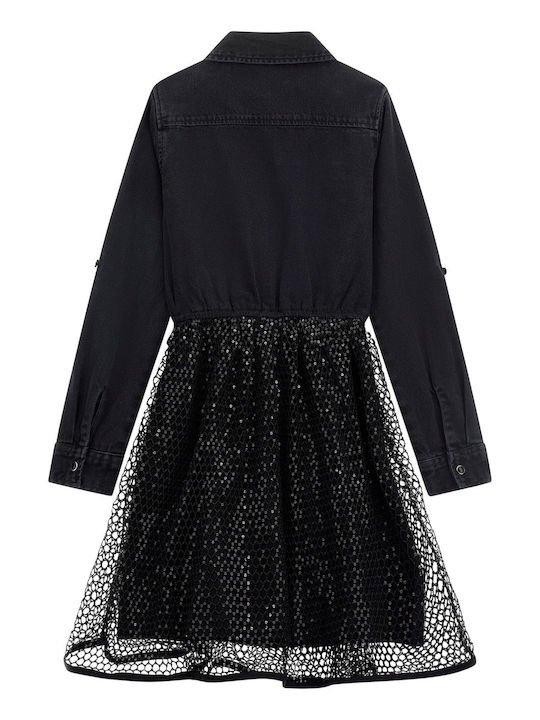 Guess Children's Dress with Sequins Black