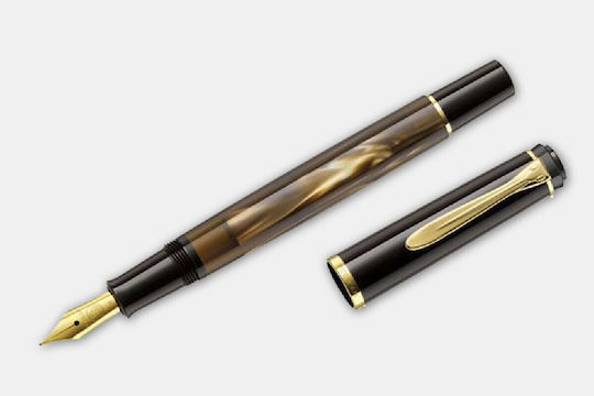 Pelikan Classic M200 Πένα Γραφής Extra Fine Καφέ από Ατσάλι με Μπλε Μελάνι