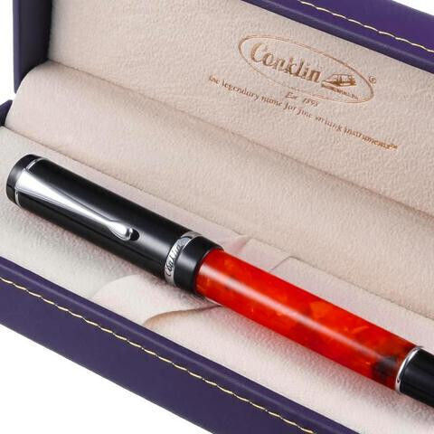 Conklin Πένα Γραφής Medium Κόκκινη με Μπλε Μελάνι