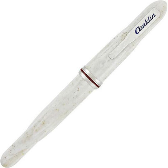 Conklin Πένα Γραφής Stub 1.1mm Λευκή με Μπλε Μελάνι
