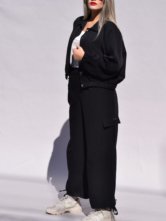 Women's Black Set with Pants with Elastic