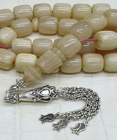 Roloi Komboloi Mastic Worry Beads with 33 Beads Beige 43cm