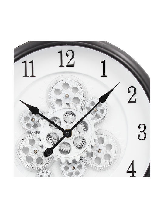 Keskor Wanduhr Kunststoff Schwarz 40x7cm