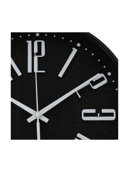Keskor Wall Clock Plastic Black 25x3.5cm