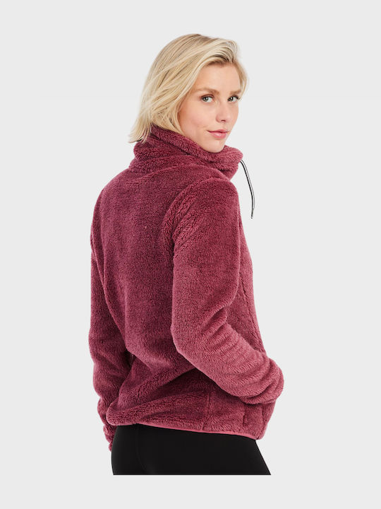 Riri Μακριά Fleece Γυναικεία Ζακέτα Σκούρο Ροζ