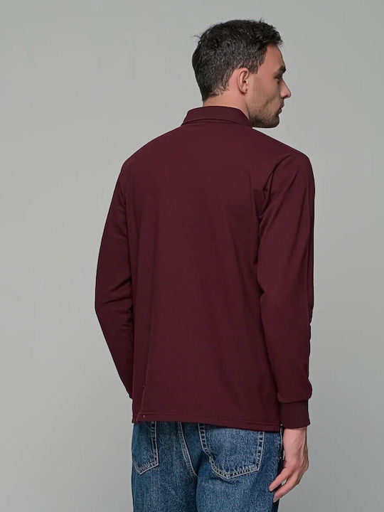 Polo Bluză cu mânecă lungă Burgundy