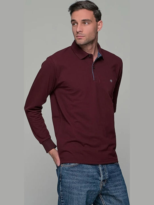 Polo Bluză cu mânecă lungă Burgundy