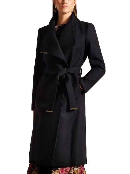 Ted Baker Women's Wool Midi Coat with Belt black