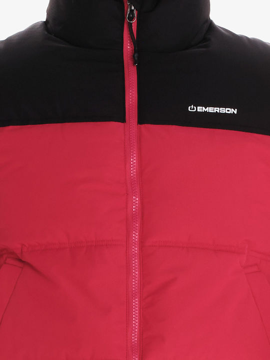 Women's Short Puffer Jacket for Winter Fuchsia