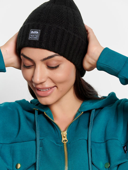 Beanie Unisex Σκούφος Πλεκτός σε Μαύρο χρώμα