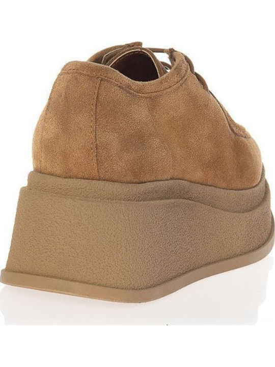 Δερμάτινα Γυναικεία Loafers σε Καφέ Χρώμα