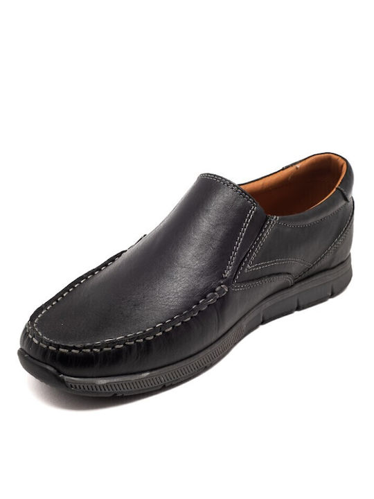 Men's Leather Boat Shoes Black