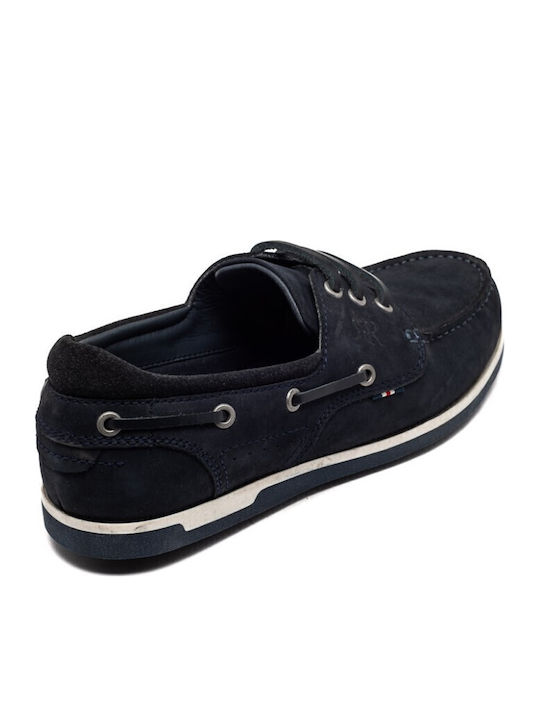Δερμάτινα Ανδρικά Boat Shoes σε Μπλε Χρώμα