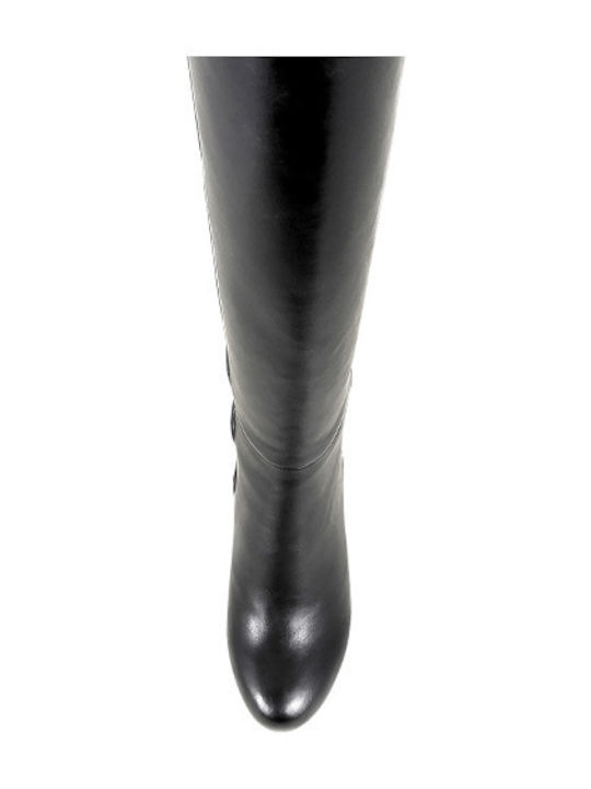 Synthetic Leather High Heel Women's Boots Black