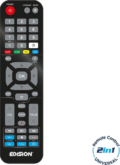 Edision Compatible Remote Control Proton S2 Plus for Τηλεοράσεις Edision