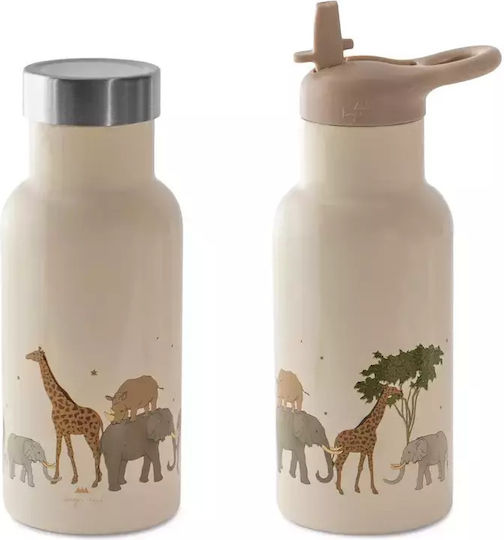 Konges Slojd Kids Water Bottle Thermos Stainless Steel Beige 350ml