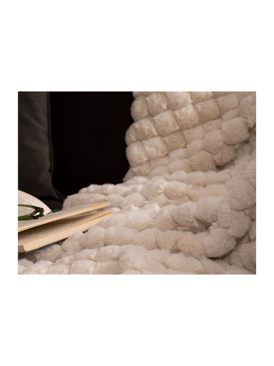 Atmosphera Ariel Κουβέρτα Γούνινη Μονή 160x120εκ. Beige