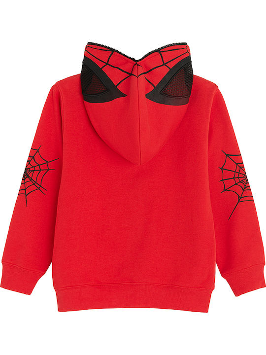 Kinder-Sweatshirt Strickjacke mit Kapuze Rote Spiderman