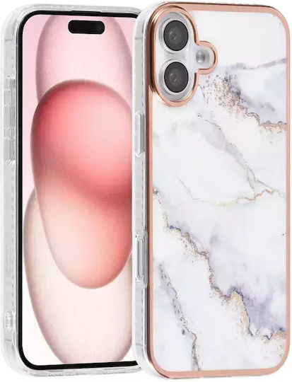Tuniq Iphone 16 Plus Silicone Θήκη Σιλικόνης Marble White