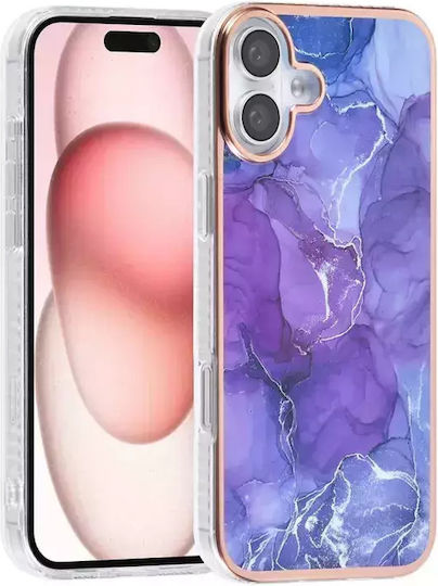 Tuniq Iphone 16 Plus Silicone Θήκη Σιλικόνης Marble Purple